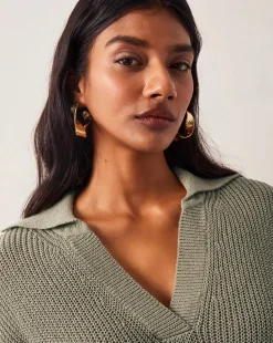 Monsoon Cece Short Sleeve Collar Jumper