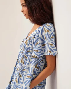 Monsoon Cece Woodblock Wide-Leg Jumpsuit