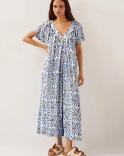 Monsoon Cece Woodblock Wide-Leg Jumpsuit