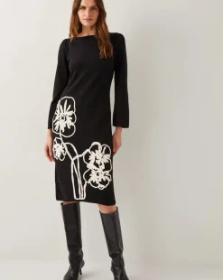 Monsoon Cee Cornelli Embroidered Knit Dress