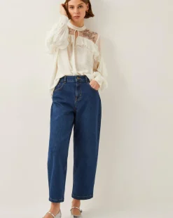 Monsoon Debbie Embellished Polka Dot Ruffle Blouse