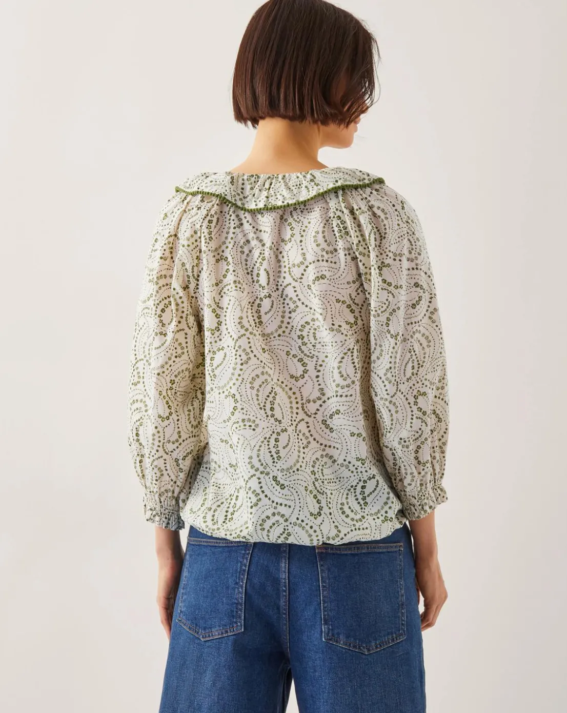 Monsoon Delma Pintuck Frilly Blouse