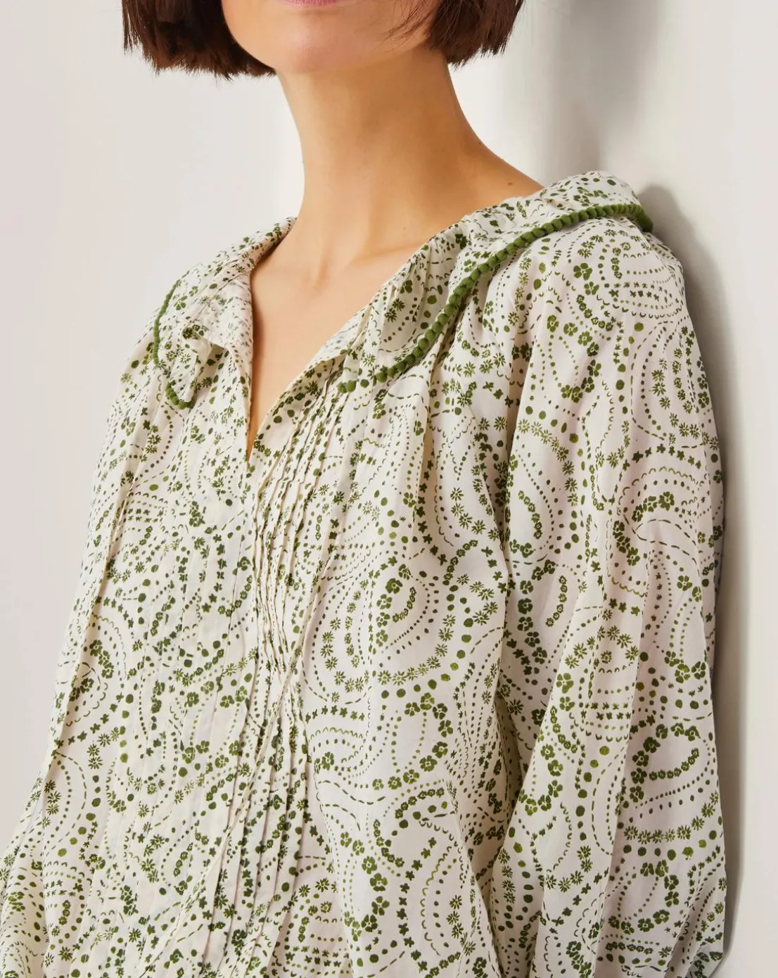 Monsoon Delma Pintuck Frilly Blouse