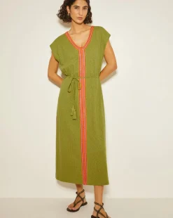 Monsoon Estela Jersey Embroidered Kaftan