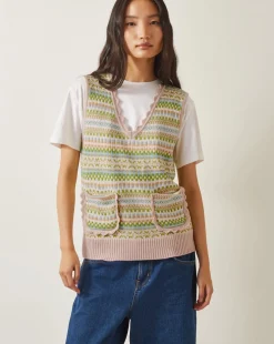 Monsoon Fawn Fair Isle Scallop Tank Top