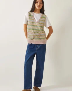 Monsoon Fawn Fair Isle Scallop Tank Top