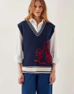 Monsoon Fay Floral V-Neck Sweater Vest