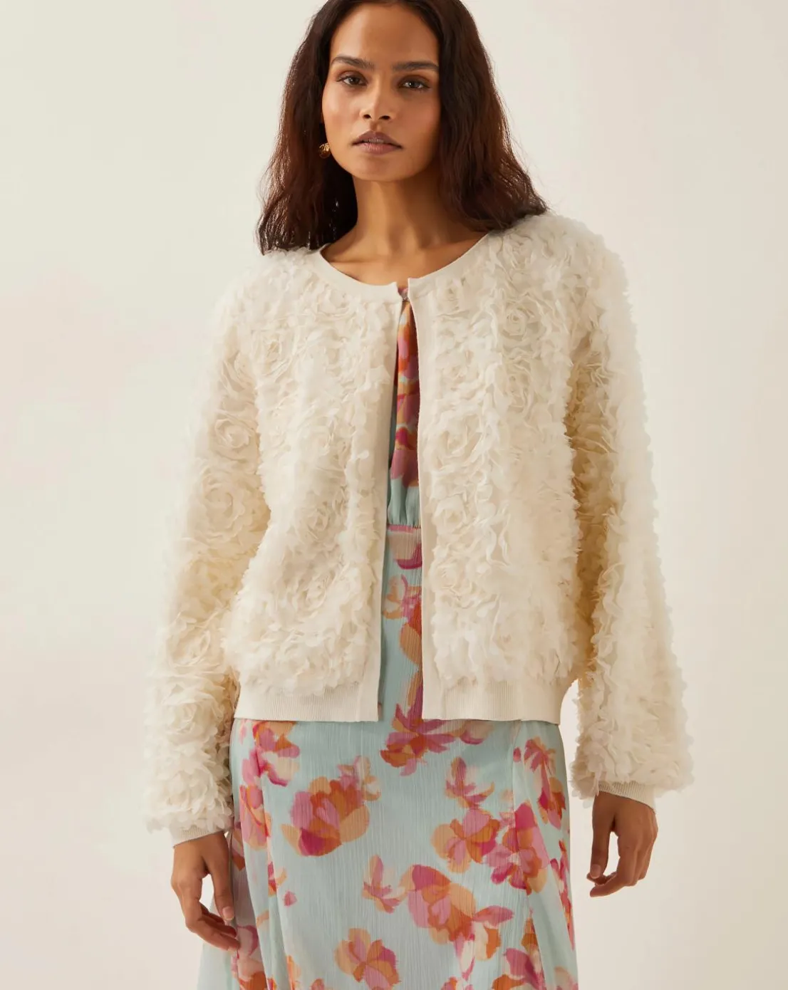 Monsoon Fi Floral Knit Cardigan