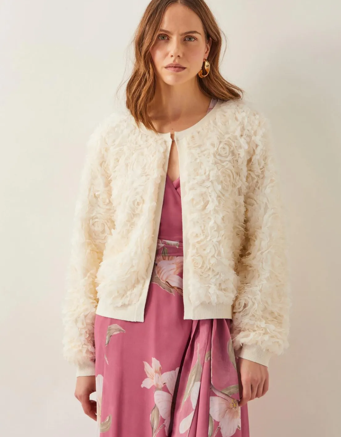 Monsoon Fi Floral Knit Cardigan