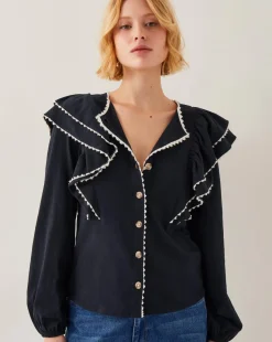 Monsoon Freya Frill Jersey Blouse