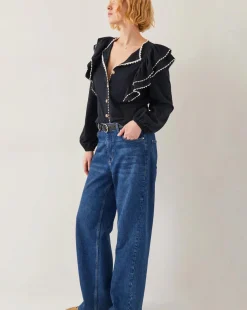 Monsoon Freya Frill Jersey Blouse