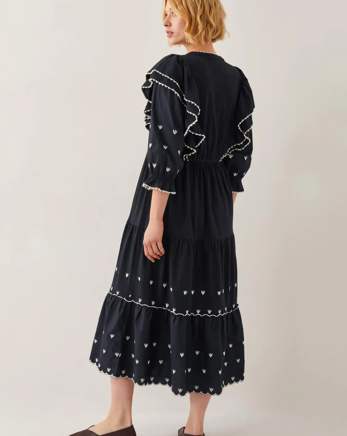 Monsoon Freya Frill Jersey Midi Dress