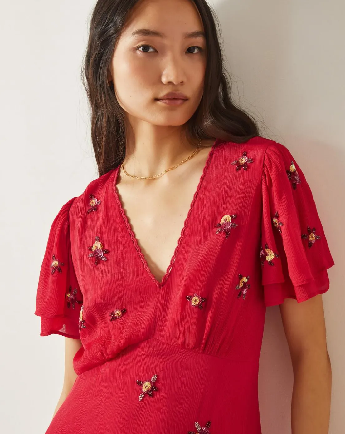 Monsoon Gia Embellished Tea Dress