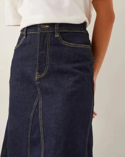 Monsoon Goldie Godet Denim Skirt