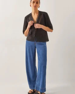 Monsoon Hayley Lace Tie Top