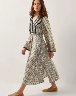 Monsoon Jemmie Long Sleeve Midi Dress