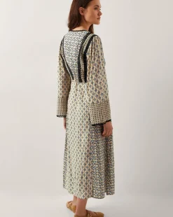 Monsoon Jemmie Long Sleeve Midi Dress