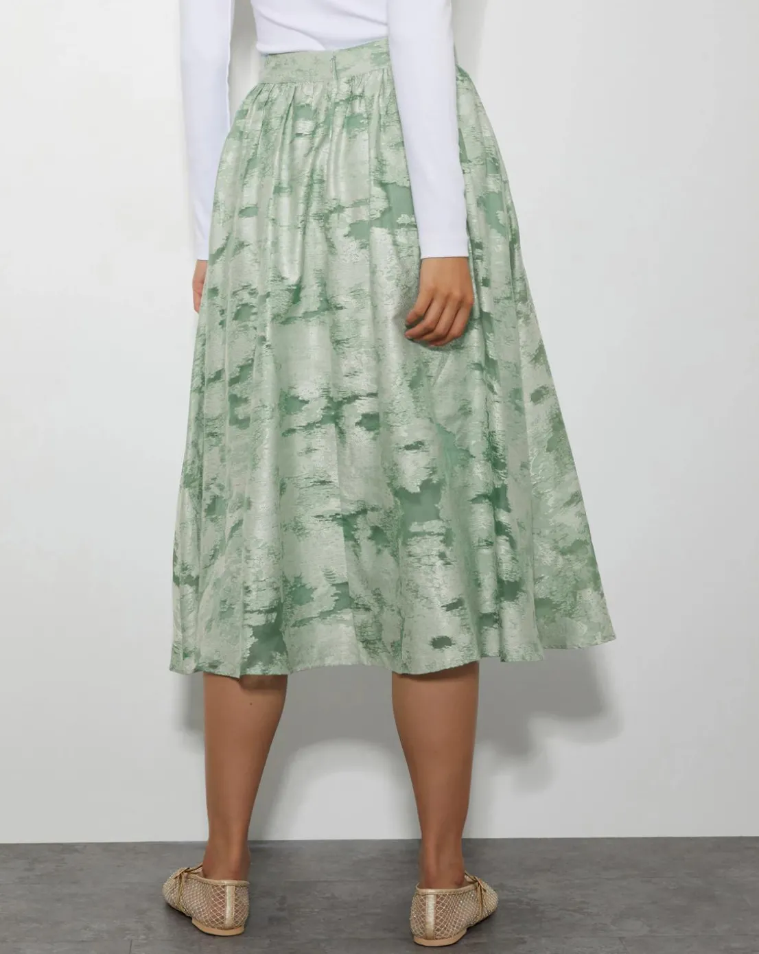 Monsoon Josie Floral Jacquard Midi Skirt