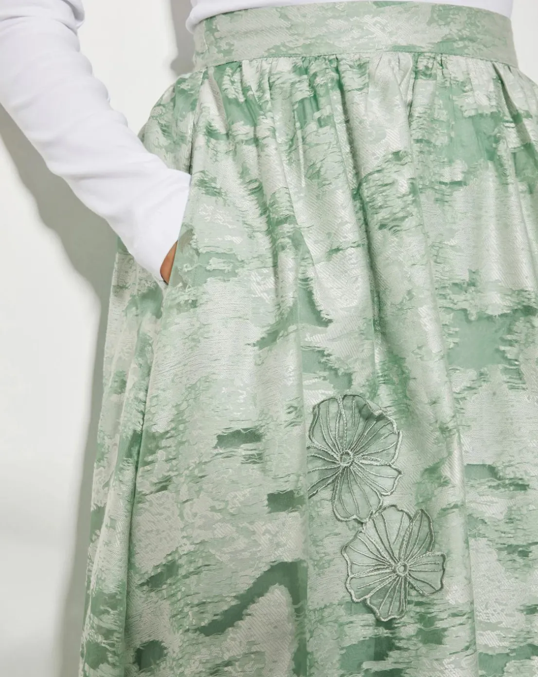 Monsoon Josie Floral Jacquard Midi Skirt