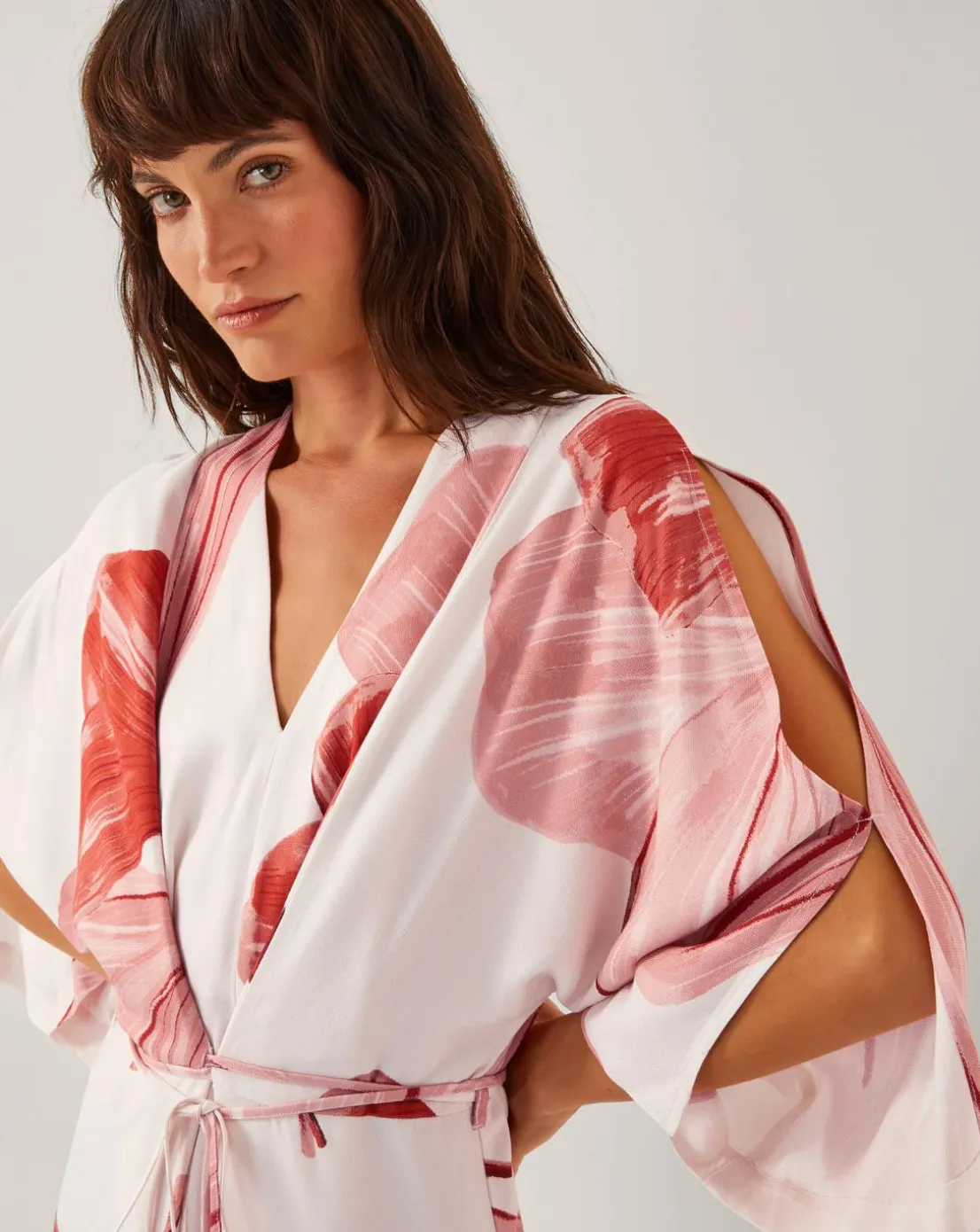 Monsoon June Floral Kimono Maxi Dress