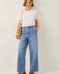 Monsoon Justine Pleat Wide Leg Jeans