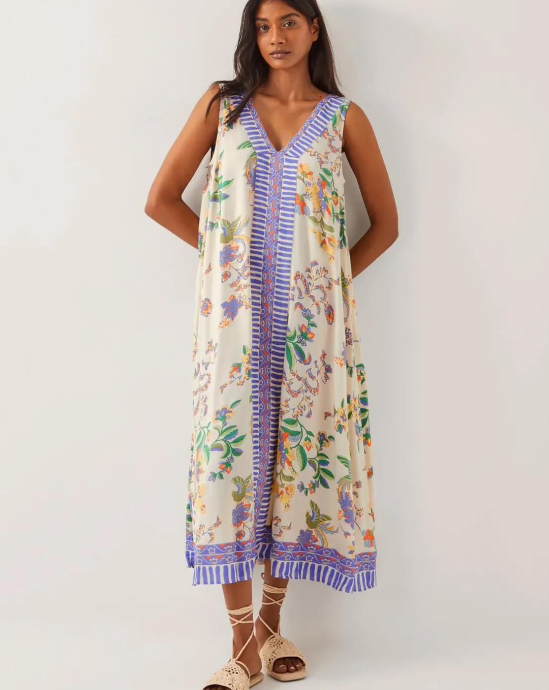 Monsoon Kaia Floral Print Midi Dress
