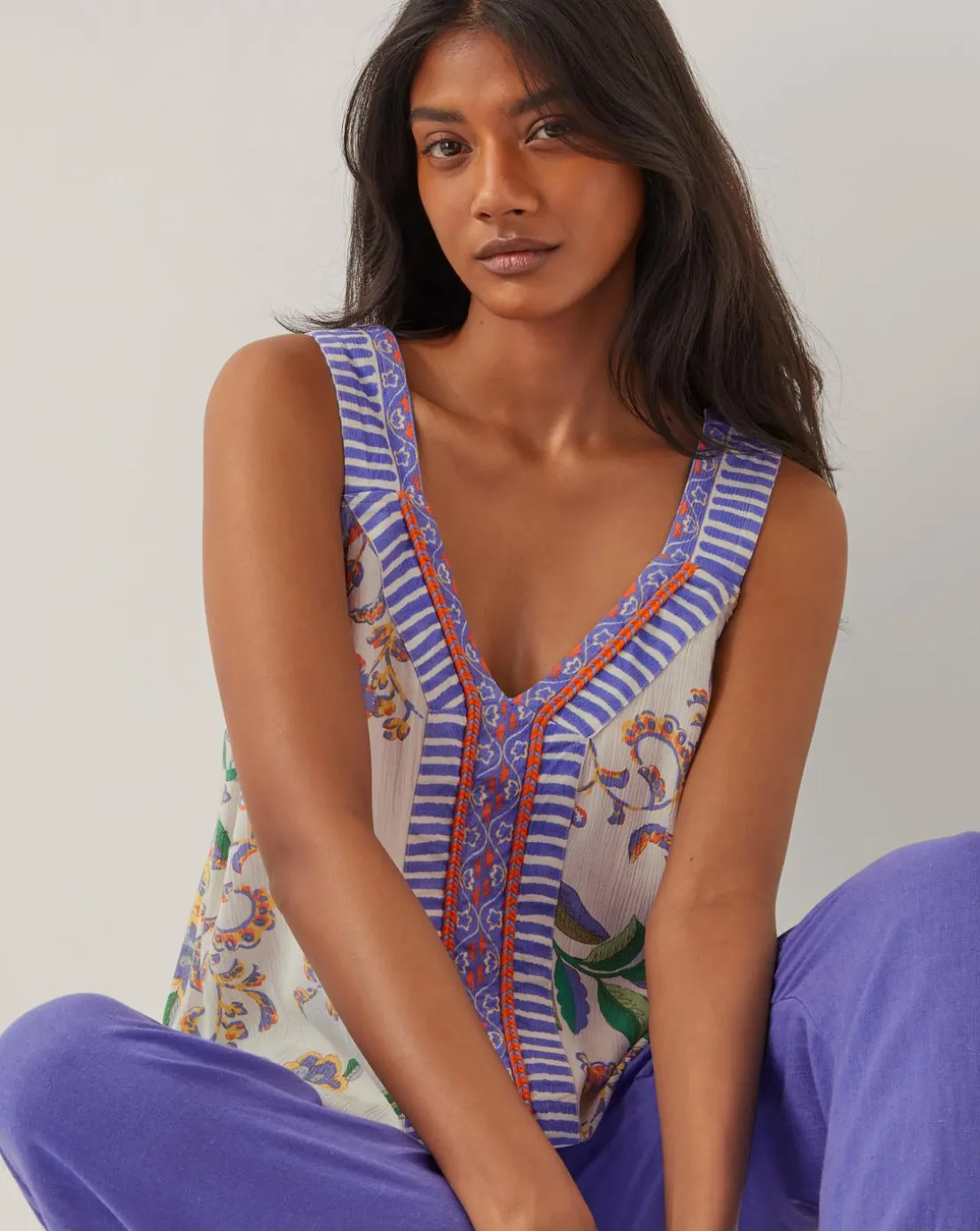 Monsoon Kaia Floral Print Cami Top