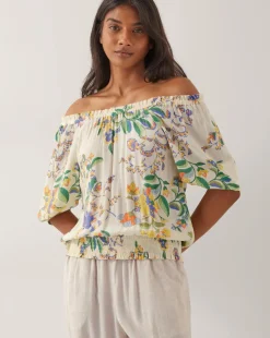 Monsoon Kaia Floral Print Bardot Top