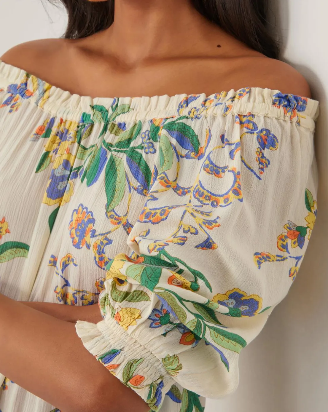 Monsoon Kaia Floral Print Bardot Top