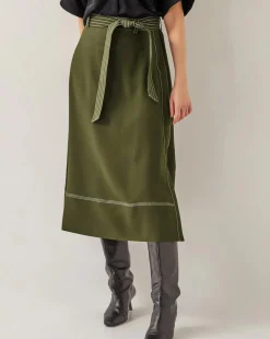 Monsoon Katya Tie Waist Midi Skirt