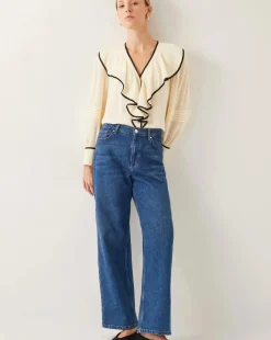 Monsoon Lennox V-Neck Ruffle Blouse