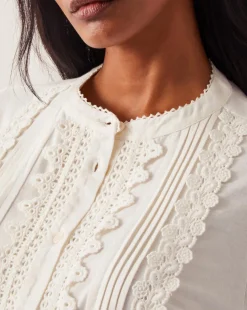 Monsoon Lia Lace Puff-Sleeve Blouse