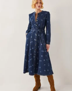 Monsoon Lulu Daisy Denim Midi Dress