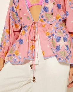 Monsoon Mabel Shell Print Kaftan Top