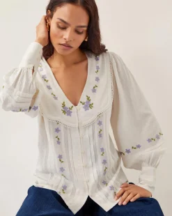 Monsoon Matilda Floral Embroidered Blouse