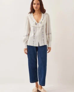 Monsoon Matilda Floral Embroidered Blouse