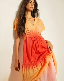 Monsoon Maya Dip Dye Tiered Midi Dress
