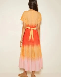 Monsoon Maya Dip Dye Tiered Midi Dress