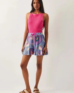 Monsoon Monika High-Waisted Floral Print Shorts