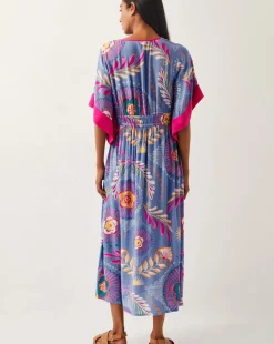 Monsoon Monika Short Sleeve Floral Print Midi Dress