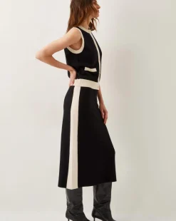 Monsoon Narla Side Stripe Knit Midi Skirt