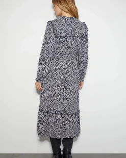 Monsoon Noiv Scallop Print Jersey Midi Dress