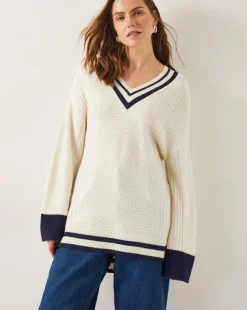 Monsoon Ola Oversized V-Neck Jumper