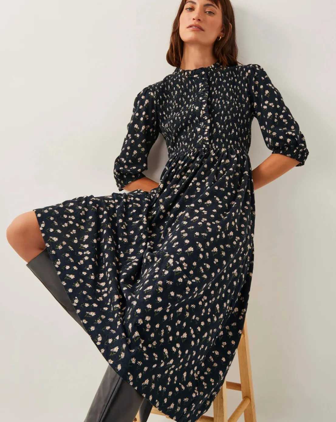 Monsoon Orielle Print Jersey Midi Dress