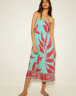 Monsoon Pamela Palm Print Midi Sundress