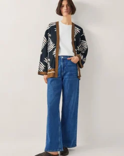 Monsoon Pamela Print Linen-Blend Jacket