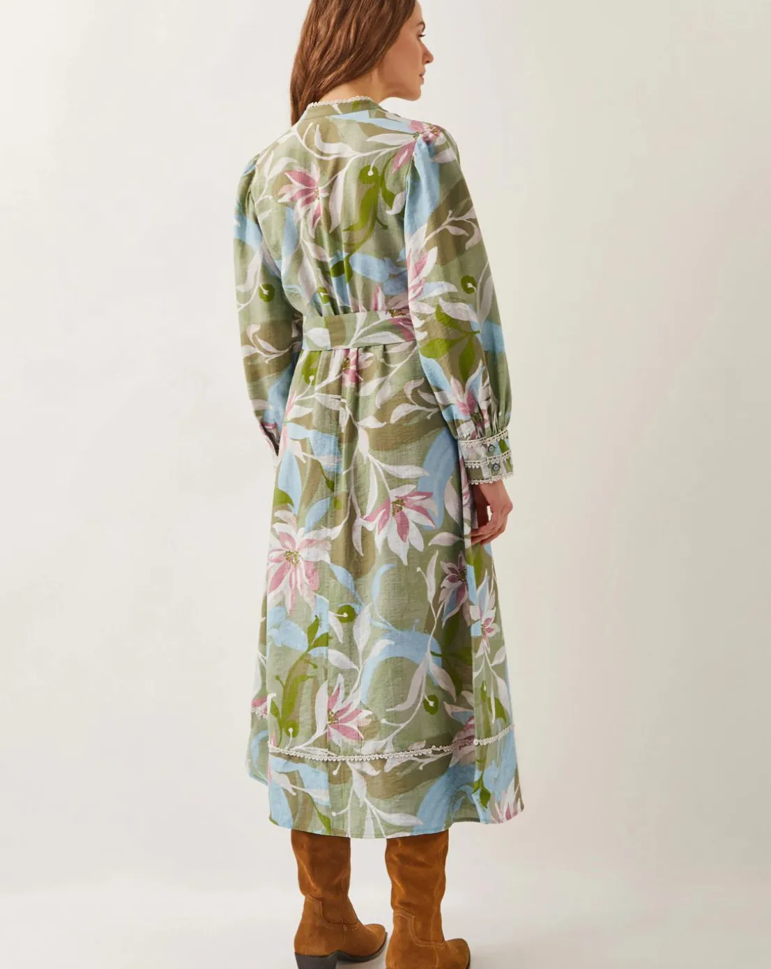 Monsoon Piper Floral Print Midi Dress