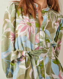 Monsoon Piper Floral Print Midi Dress