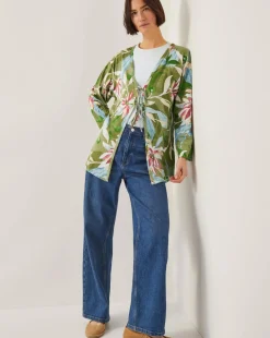 Monsoon Piper Linen Blend Tie Top