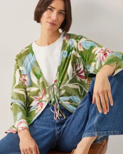 Monsoon Piper Linen Blend Tie Top